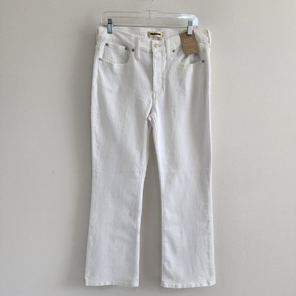 Madewell Denim - Madewell Jeans Womens Size 29 White Flare Mid Rise Cotton Stretch Denim Kick Out